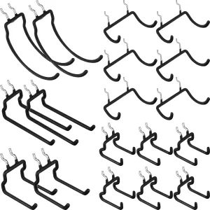 Zhengmy 20 Pcs Pegboard Drill Holder Peg Board Tool Utility Hooks Heavy Duty Pegboard Hooks for Power Tool Drill Hammer Cord Garage Kitchen Workbench Craft, 5 Shapes