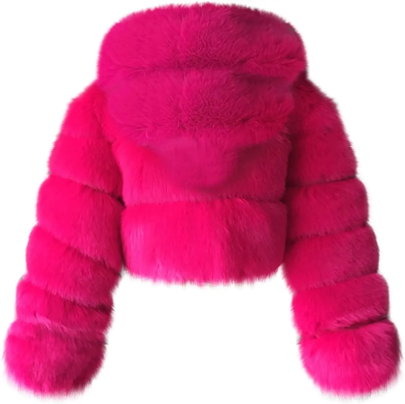 ZHOUYF Women Winter Warm Shearling Jackets Fuzzy Fleece Hooded Overcoat Bubble Fleece Outerwear Fluffy Faux Fur Short Coats