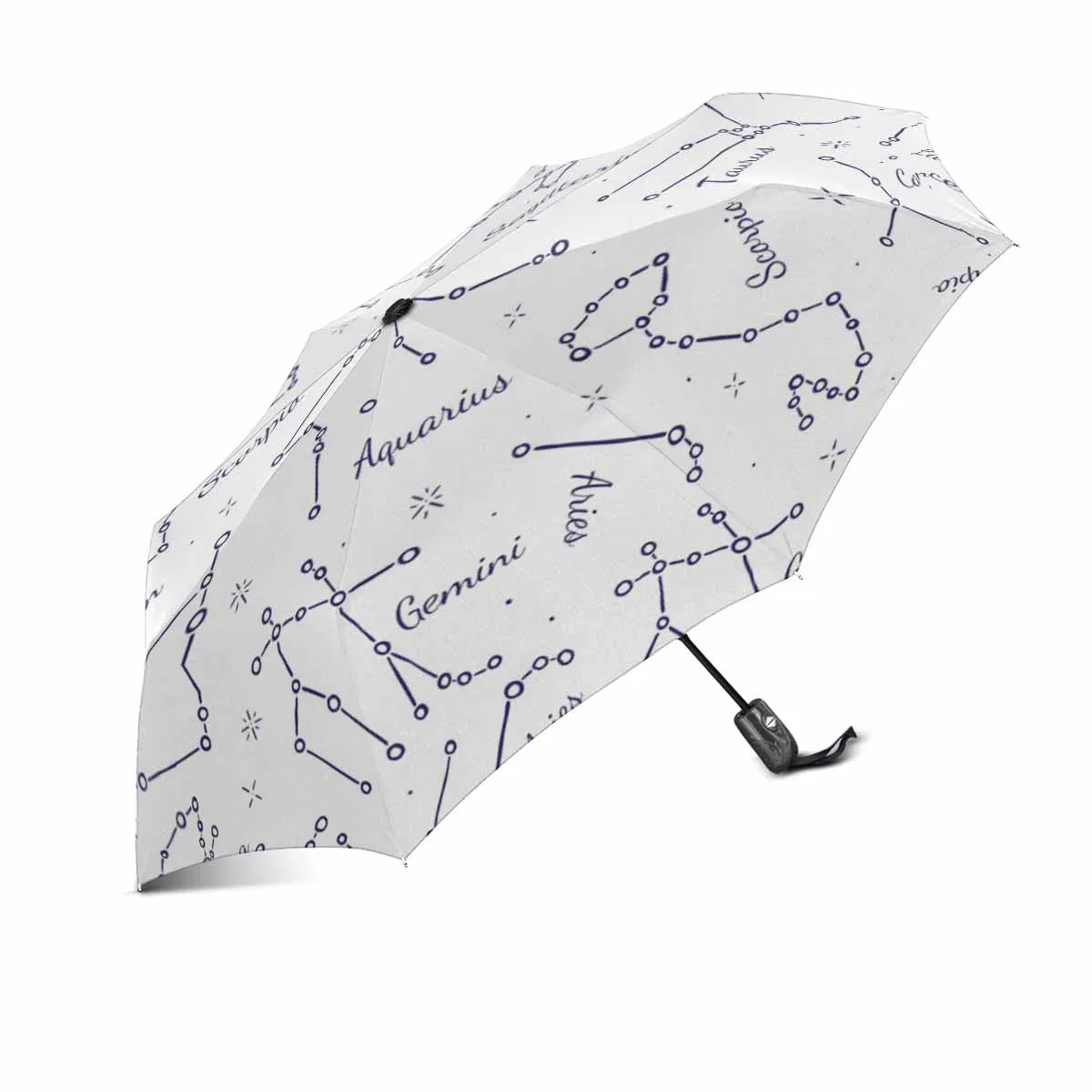 Zodiacal constellations pattern automatic umbrella foldable with totes
