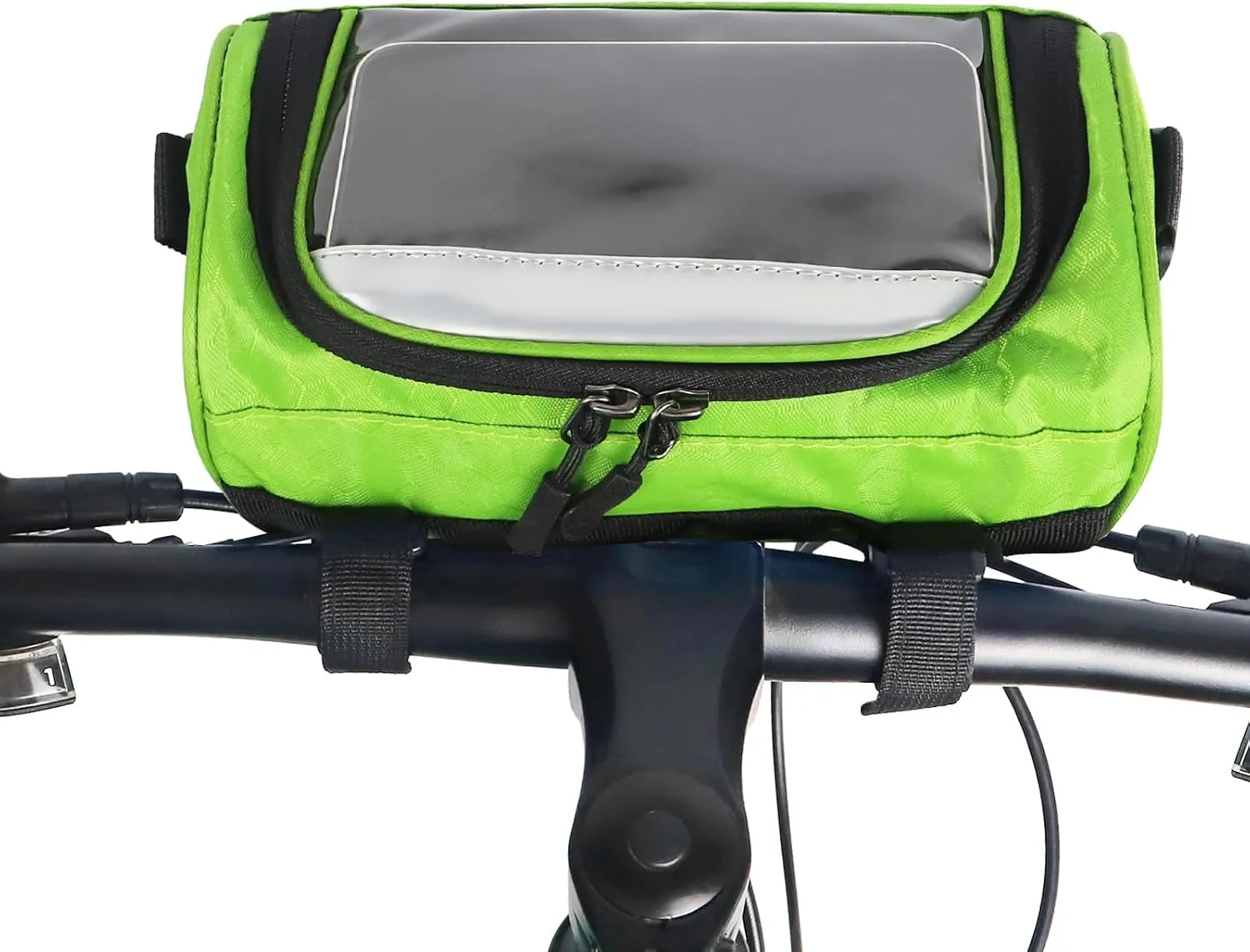 ZUKKA Bike Handlebar Bag Large-Capacity Adjustable Waterproof Front Handlebar Bags with Transparent Pouch Touch Screen for Bicycles Handlebar Women Men