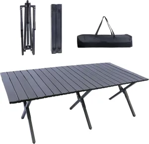ZUKKA Folding Camping Table Aluminum Portable Picnic Table with Carry Bag for Travel, Picnic, Indoor Outdoor
