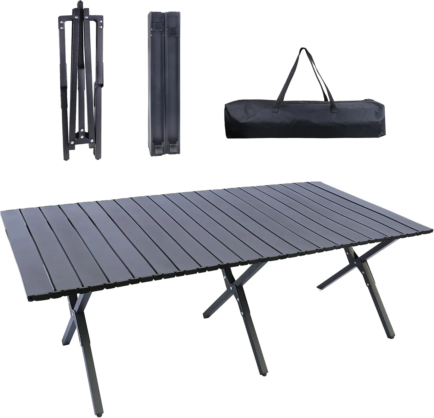 ZUKKA Folding Camping Table Aluminum Portable Picnic Table with Carry Bag for Travel, Picnic, Indoor Outdoor