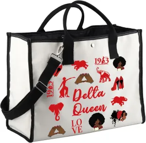 Zuo Bao 1913 Sorority Tote Bag Red Elephant Gift The BaDST EST 1913 Canvas Shopping Bag for Sorority Sisters