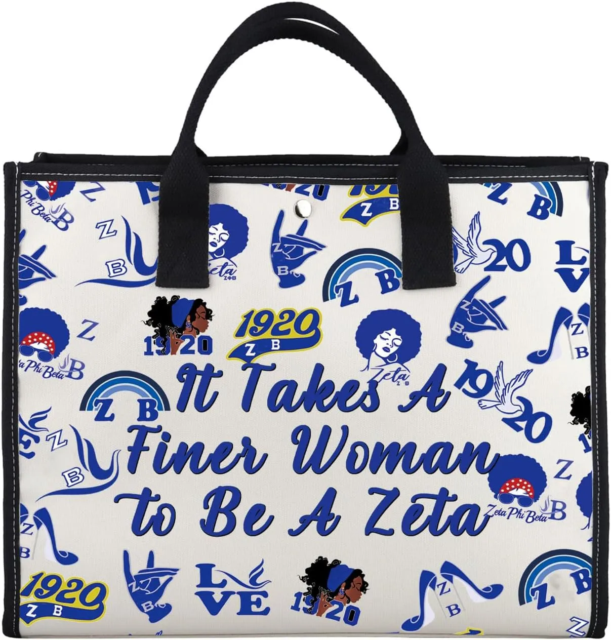 Zuo Bao 1920 Sorority Tote Bag Finer Women Gift It Takes A Finer Woman to Be A Zeta Canvas Shopping Bag Greek Sorority Gift