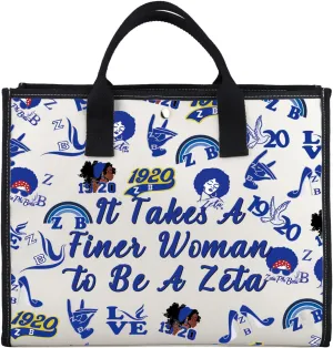 Zuo Bao 1920 Sorority Tote Bag Finer Women Gift It Takes A Finer Woman to Be A Zeta Canvas Shopping Bag Greek Sorority Gift