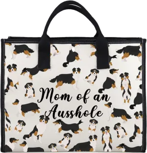 Zuo Bao Aussie Mom Tote Bag Australian Shepherd Lover Gift Mom of an Ausshole Canvas Shopping Bag for Dog Owner