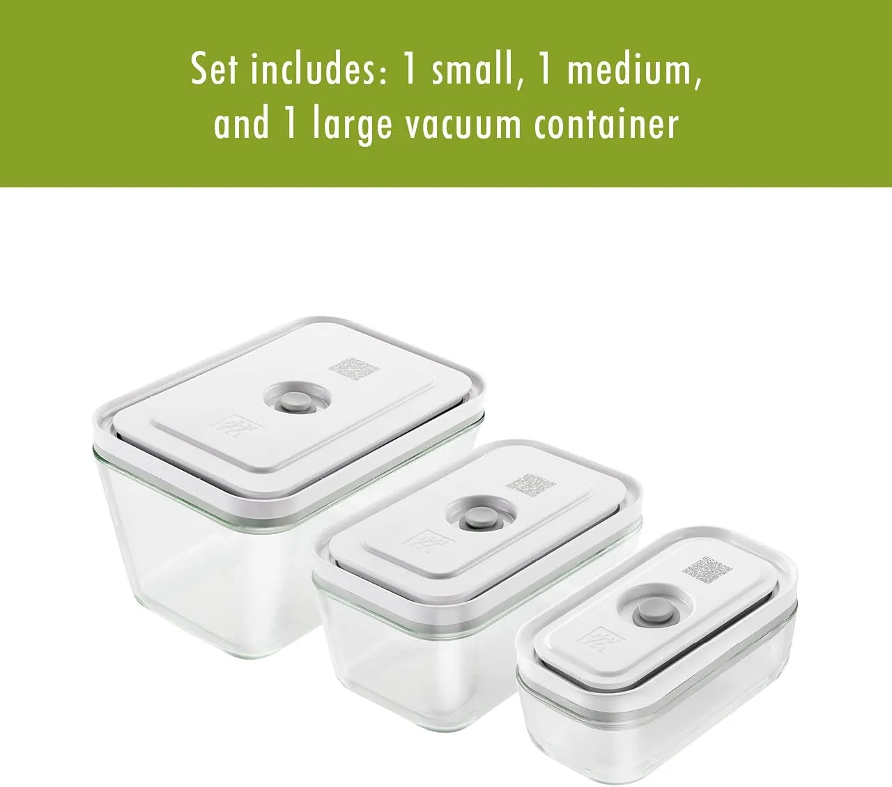 ZWILLING Fresh & Save 3-pc Glass Food Storage, Meal Prep Container, Assorted Sizes